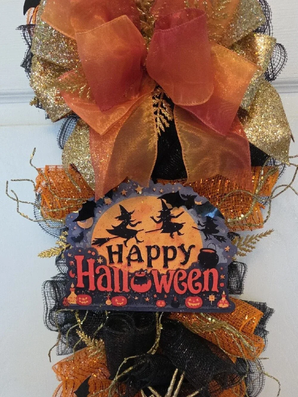 Happy Halloween Door Swag Wreath , Welcome Guests